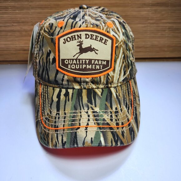 John Deere Camouflage Hat Cap Farm Equipment One Size Snapback Hunting New - Picture 2 of 12